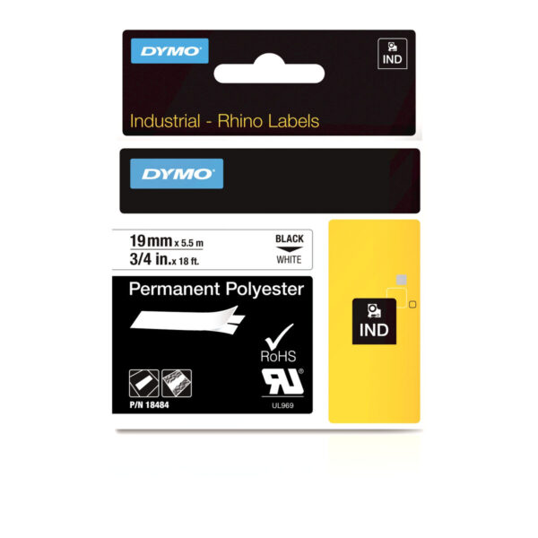 Cinta Laminada para Rotuladoras Dymo 18484 Blanco Multicolor Negro/Blanco 24 mm - Imagen 2