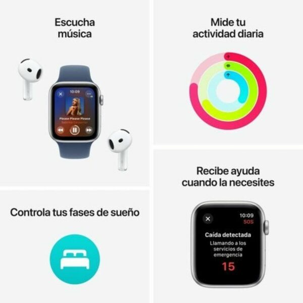 Smartwatch Apple Watch SE 1,78" Azul Plateado Ø 44 mm - Imagen 3