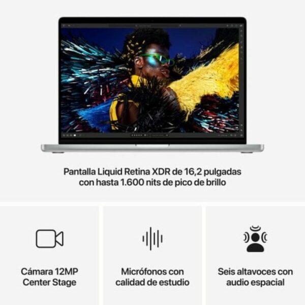 Laptop Apple MX2T3Y/A 16,2" M2 24 GB RAM 512 GB SSD Qwerty Español - Imagen 6