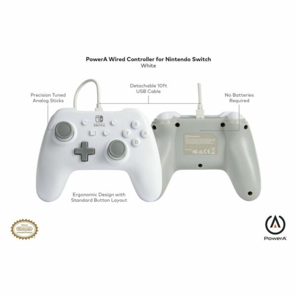 Mando Gaming Powera 1517033-03 Blanco Nintendo Switch - Imagen 3