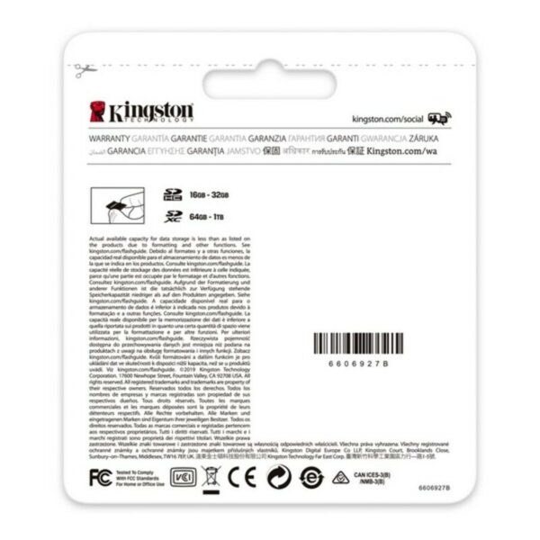 Tarjeta de Memoria SD Kingston Canvas Select Plus Negro 256 GB - Imagen 4