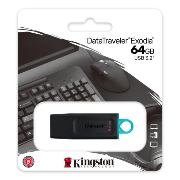 Memoria USB Kingston Exodia Negro 64 GB (1 unidad) - Imagen 4