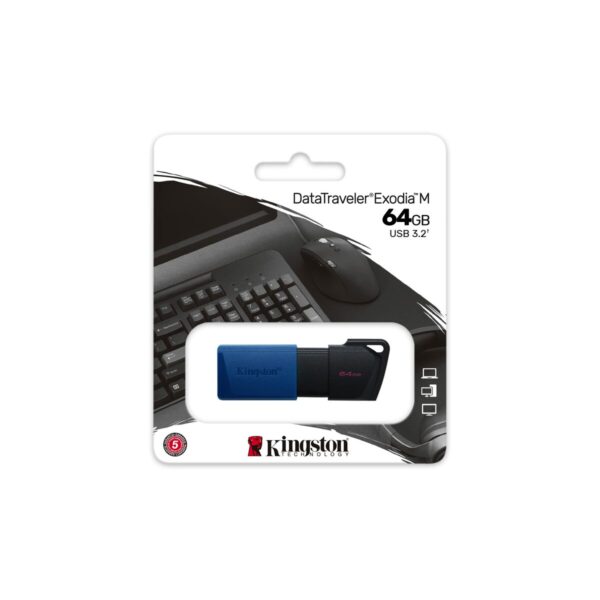 Pendrive Kingston DTXM/64GB Llavero Negro Azul Negro/Azul 64 GB - Imagen 2