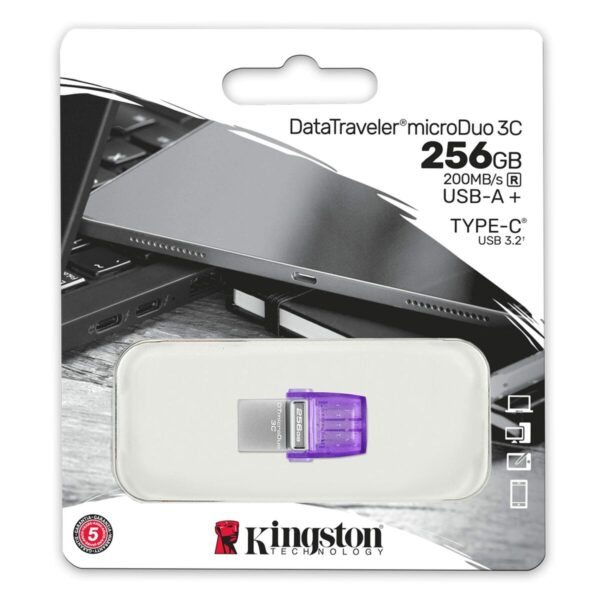 Memoria USB Kingston DTDUO3CG3/256GB Violeta Negro Morado Acero 256 GB - Imagen 3