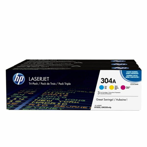 Tóner HP Pack de ahorro de 3 cartuchos de tóner original LaserJet HP 304A cian/magenta/amarillo Tricolor
