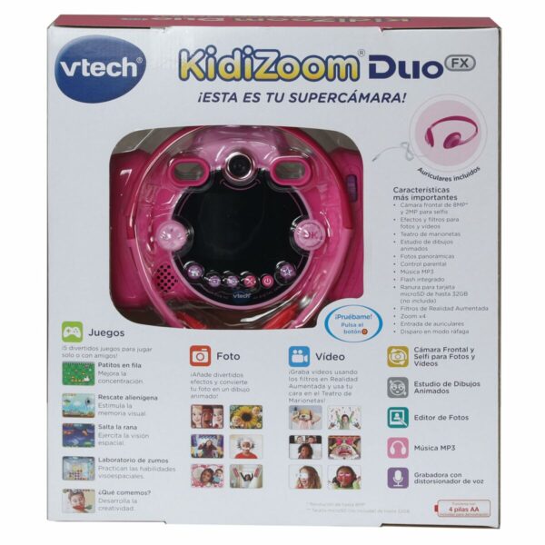 Cámara de fotos infantil Vtech Kidizoom Duo DX Rosa - Imagen 5