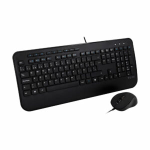 Teclado y Ratón V7 CKU300ES Negro Español QWERTY