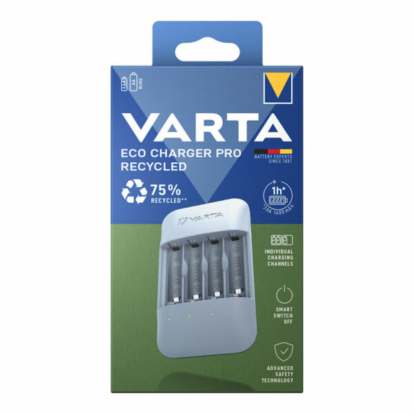 Cargador de Pilas Varta Eco Charger Pro Recycled 4 Pilas - Imagen 3