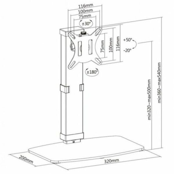 Soporte de Mesa para Pantalla Equip 65012607101 32" - Imagen 6