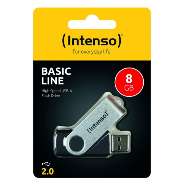 Memoria USB INTENSO 3503460 8 GB Negro Negro/Plateado 8 GB - Imagen 2