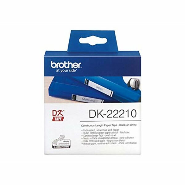 Papel Continuo para Impresoras Brother DK22210 29 x 30,48 mm Blanco 29 mm - Imagen 3