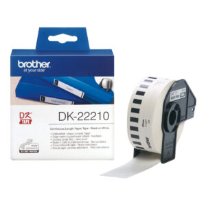 Papel Continuo para Impresoras Brother DK22210 29 x 30,48 mm Blanco 29 mm