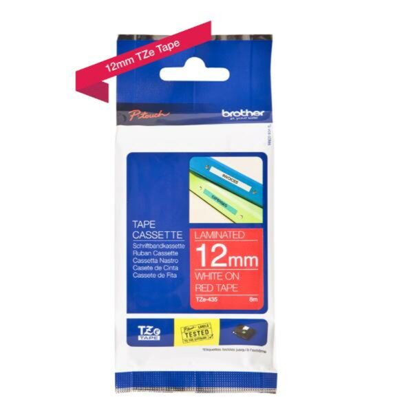 Cinta Laminada para Rotuladoras Brother TZe-435 12 mm - Imagen 2