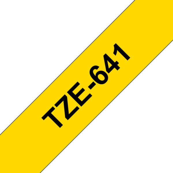 Cinta Laminada para Rotuladoras Brother TZE-641 Amarillo Negro Negro/Amarillo 18mm - Imagen 3