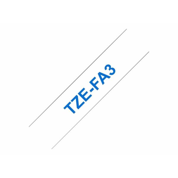 Cinta Laminada para Rotuladoras Brother TZe-FA3 Azul/Blanco 12 mm 12 mm x 3 m - Imagen 2