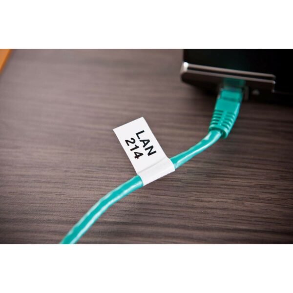 Cinta Laminada para Rotuladoras Brother TZe-FX221 Negro Negro/Blanco (9 mm x 8 m) - Imagen 3