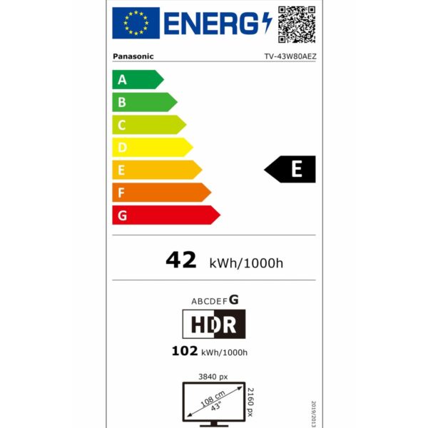 Smart TV Panasonic TV43W80AEZ 43" 4K Ultra HD HDR QLED - Imagen 3