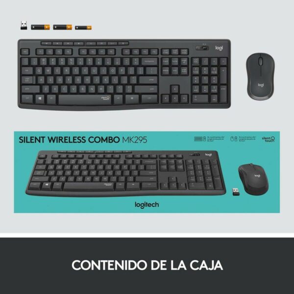 Teclado y Ratón Inalámbrico Logitech MK295 Negro Qwerty Español QWERTY - Imagen 2