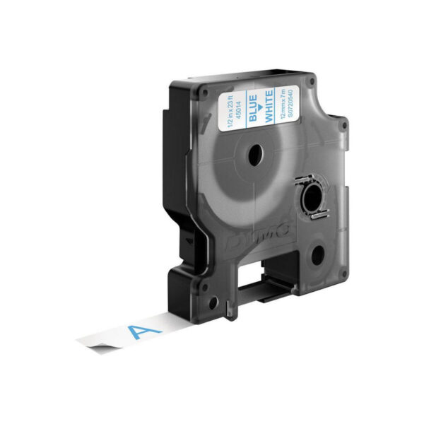 Cinta Laminada para Rotuladoras Dymo D1 45014 12 mm LabelManager™ Blanco Azul Negro (5 Unidades) - Imagen 3