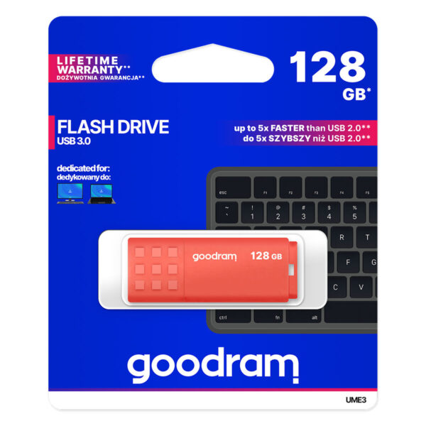 Memoria USB GoodRam UME3 Naranja 128 GB (1 unidad) - Imagen 6