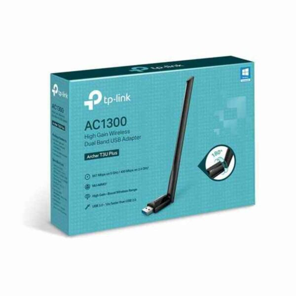 Adaptador USB Wifi TP-Link ARCHER T3U PLUS AC1300 Negro - Imagen 2