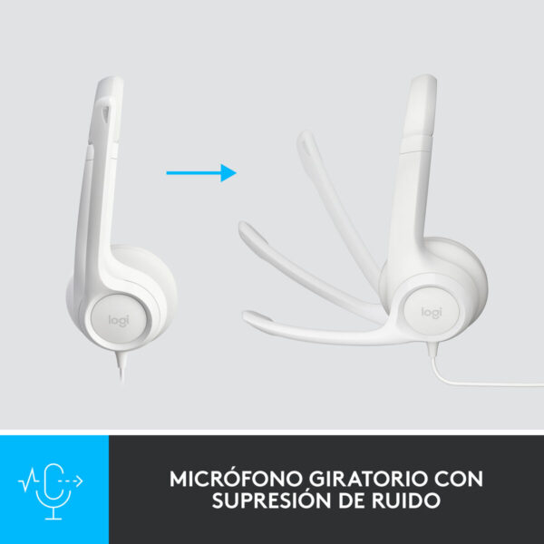 Auriculares Logitech H390 Blanco - Imagen 6