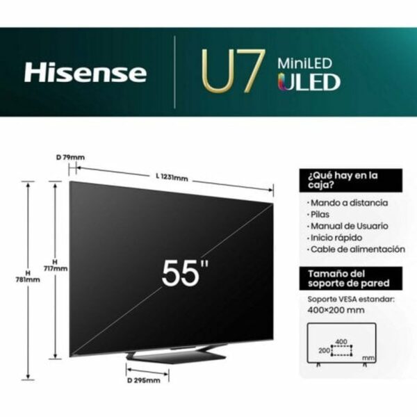 Smart TV Hisense 55U7NQ 4K Ultra HD 55" LED HDR - Imagen 3