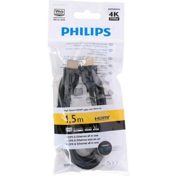 Cable HDMI Philips SWV5401P/10 1,5 m Negro - Imagen 2