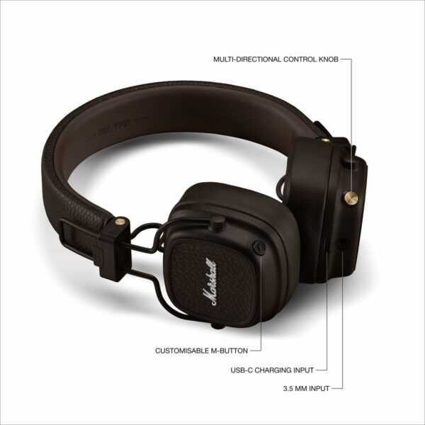 Auriculares de Diadema Marshall Major V BT Marrón - Imagen 5