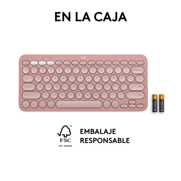 Teclado Inalámbrico Logitech K380s Rosa Qwerty Español - Imagen 6