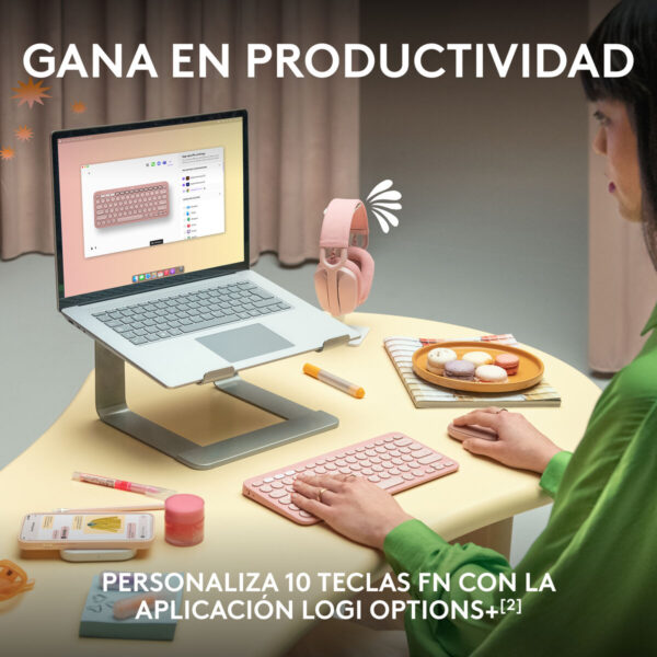 Teclado Inalámbrico Logitech K380s Rosa Qwerty Español - Imagen 5