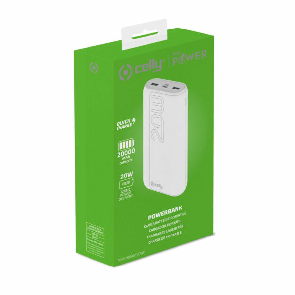 Powerbank Celly PBPD20000EVOWH Blanco - Imagen 3