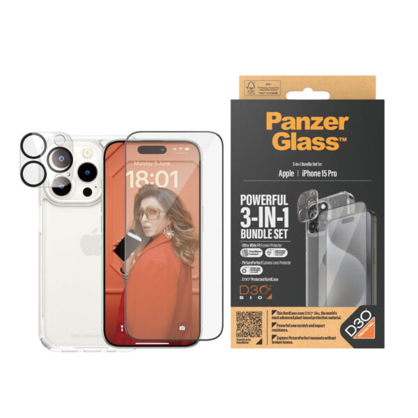 Protector de Pantalla para Móvil Panzer Glass B1173+2810 Apple iPhone 15 Pro - Imagen 2