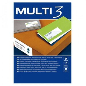 Etiquetas para Impresora MULTI 3 Blanco Recto 100 Hojas 70 x 37 mm (24 Unidades)