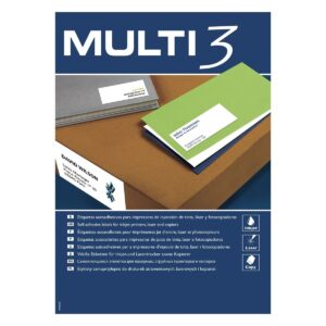 Etiquetas adhesivas MULTI 3 Blanco Recto 500 Hojas 105 x 35 mm