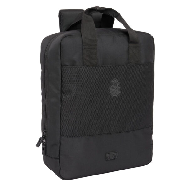 Mochila para Portátil Real Madrid C.F. Premium Negro 29 x 39 x 11 cm 13,3"