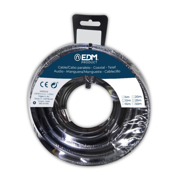Cable Coaxial Antena TV EDM 28343 Negro 20 m 3 x 1,5 mm - Imagen 2