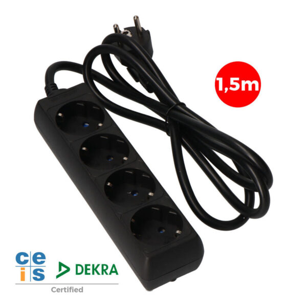 Regleta Enchufes 4 Tomas sin Interruptor EDM 41007 Schuko (1,5 m) - Imagen 2