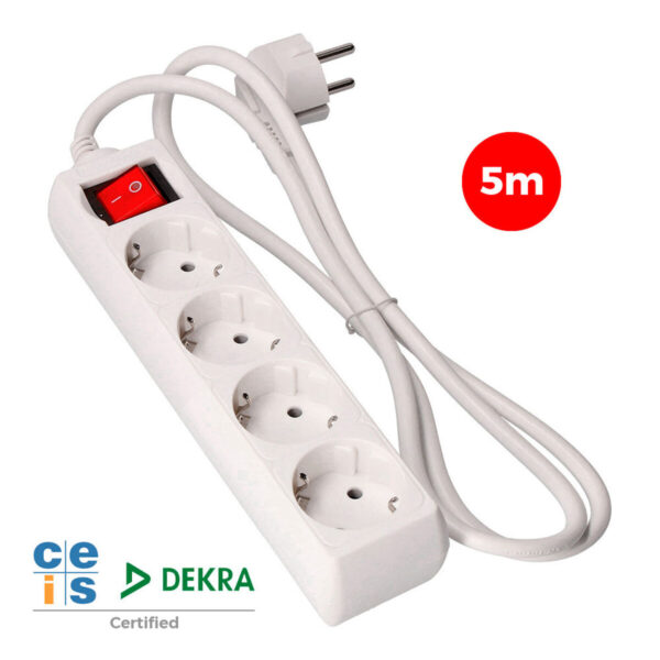 Regleta Enchufes 4 Tomas con interruptor EDM 41064 Schuko (5 m) - Imagen 2