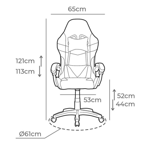 Silla Gaming EDM 75194 Blanco Negro - Imagen 7