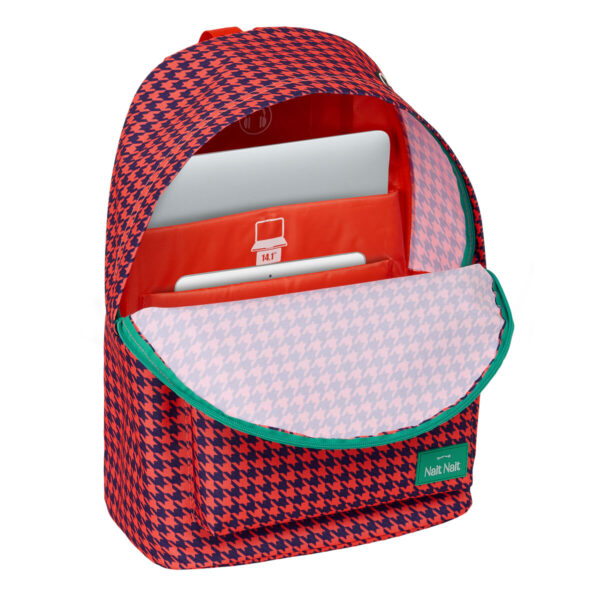 Mochila para Portátil Nait Nait Pata de gallo coral Coral 31 x 41 x 16 cm - Imagen 4