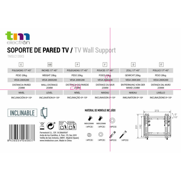 Soporte TV TM Electron 20 kg 17"-42" - Imagen 3