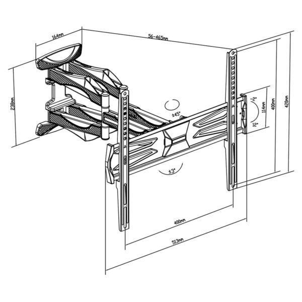 Soporte TV TM Electron 30 Kg 32"-60" - Imagen 3