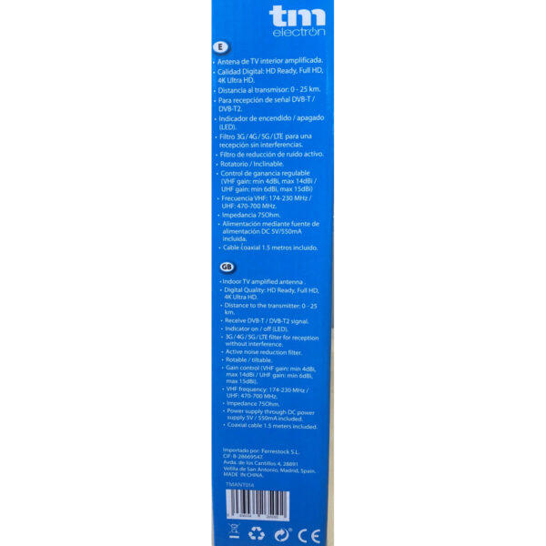 Antena de TV TM Electron UHF, VHF - Imagen 2