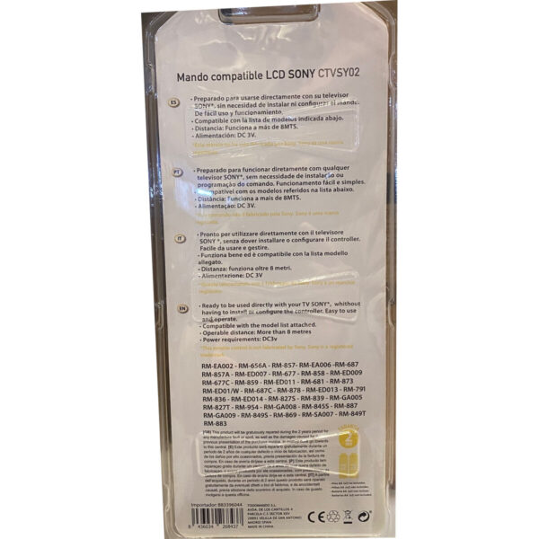 Mando a Distancia Universal para Sony Motorola (4 pcs) - Imagen 2