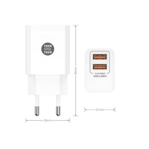 Cargador de Pared Tech One Tech TEC2401 Blanco