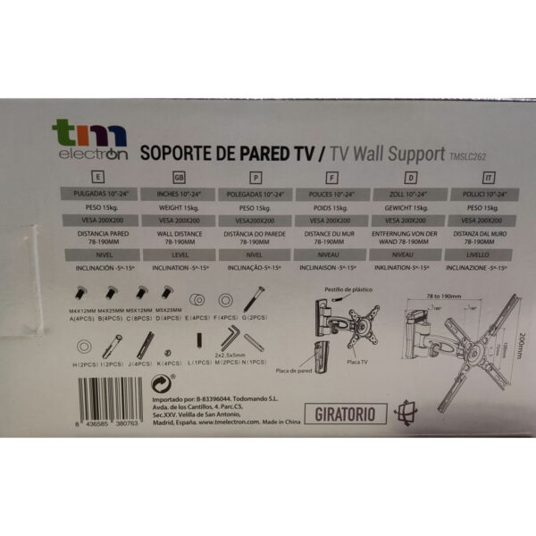Soporte TV TM Electron 15 kg 10"-24" - Imagen 2