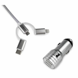 Cargador de Coche USB Universal + Cable USB-C Subblim SUB-CHG-4CC001