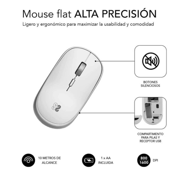 Mini Ratón Óptico Subblim SUBMO-RFM0001 Plateado - Imagen 5