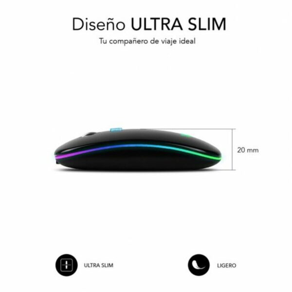 Ratón Ergonómico Óptico Subblim SUBMO-LDFLAT1 Negro 1600 dpi - Imagen 5